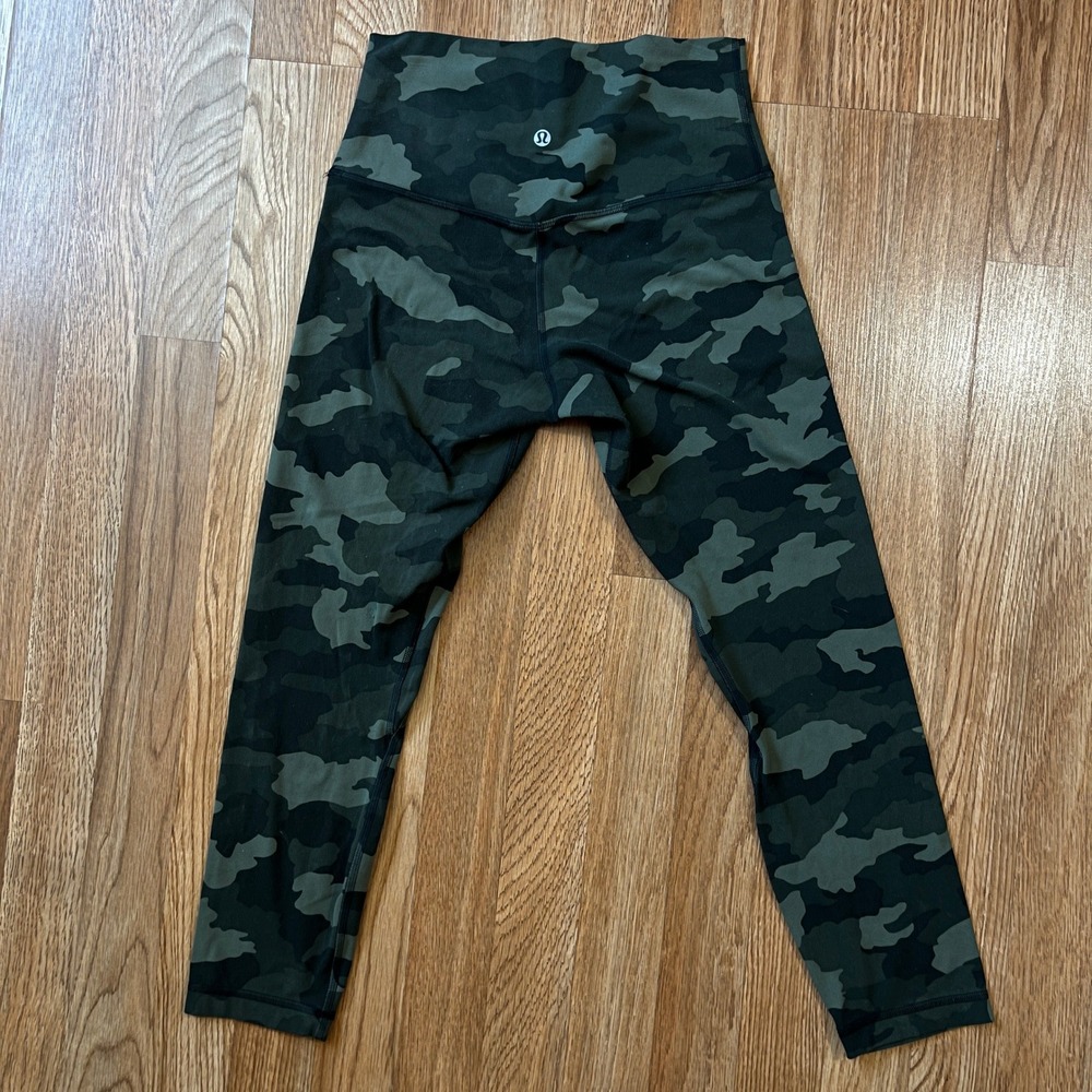 Lululemon Align High-Rise Crop 21 Heritage 365 Camo Deep Coal Multi Green Size 6